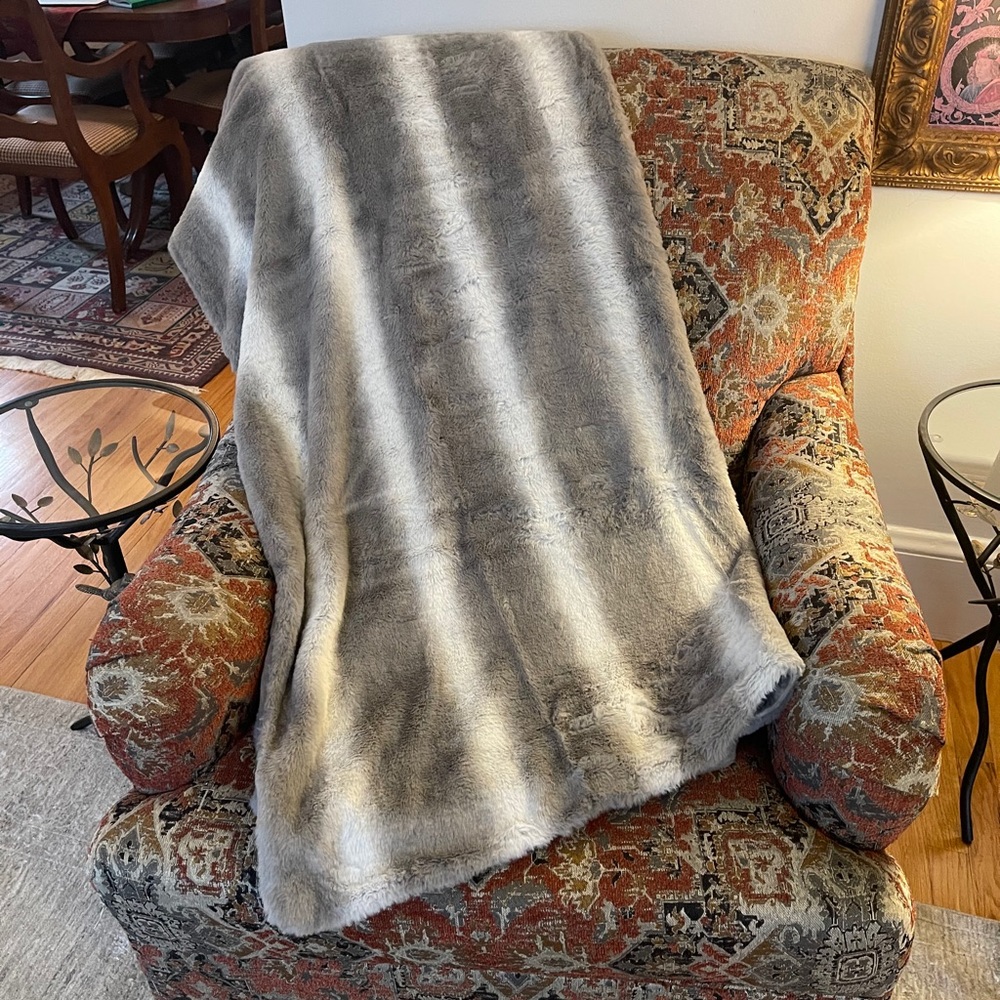 Faux Chinchilla Throw Blanket